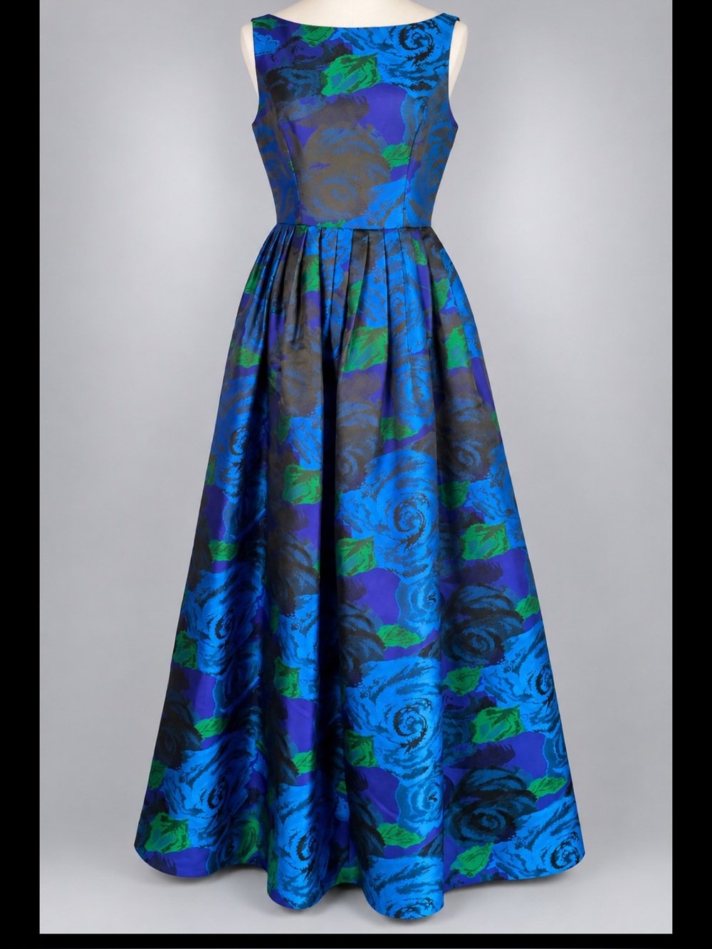 Adrianna Papell Blue Rose Floral Formal Ball Gown Maxi Dress US Size 6 NWOT